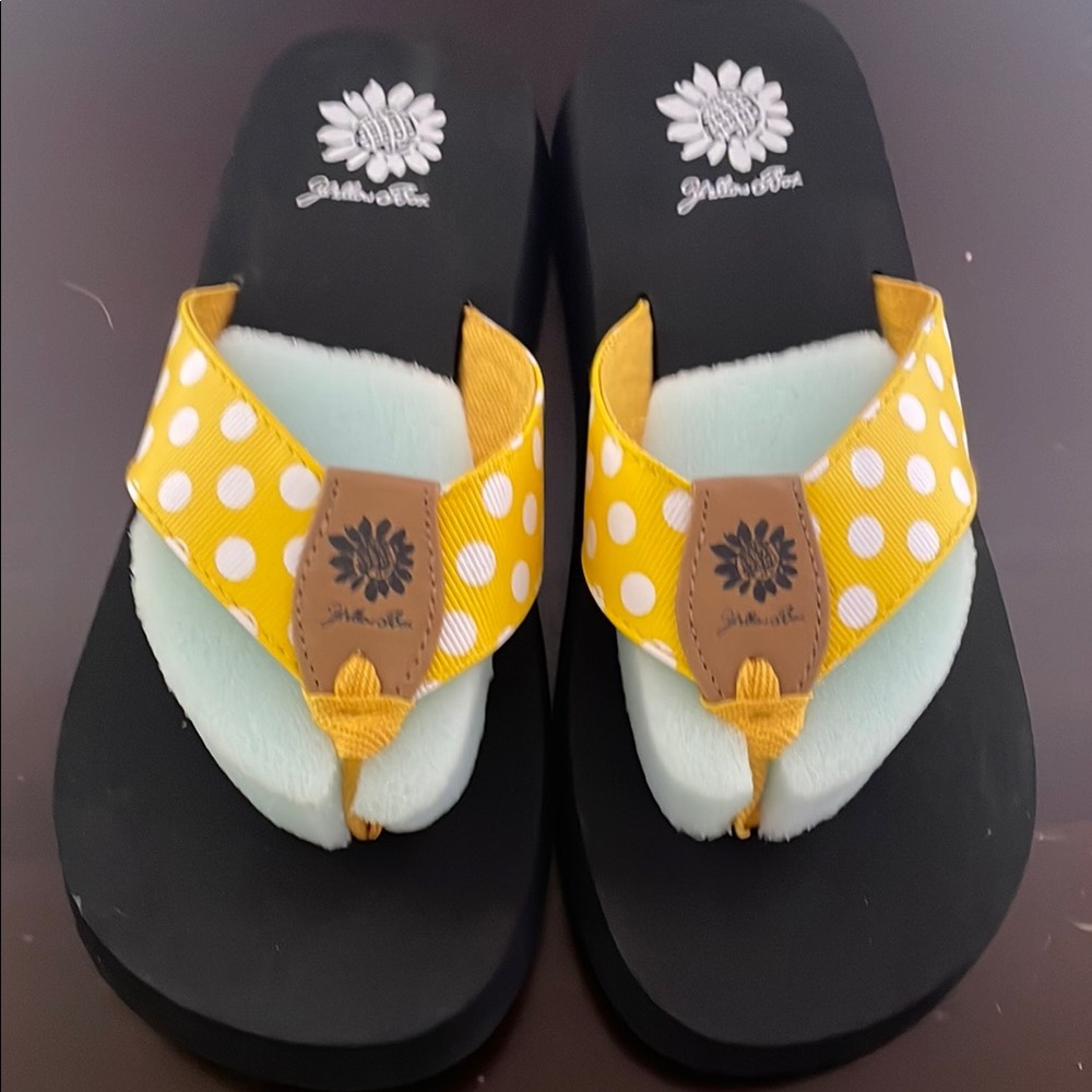 New Yellow Box Flip Flops